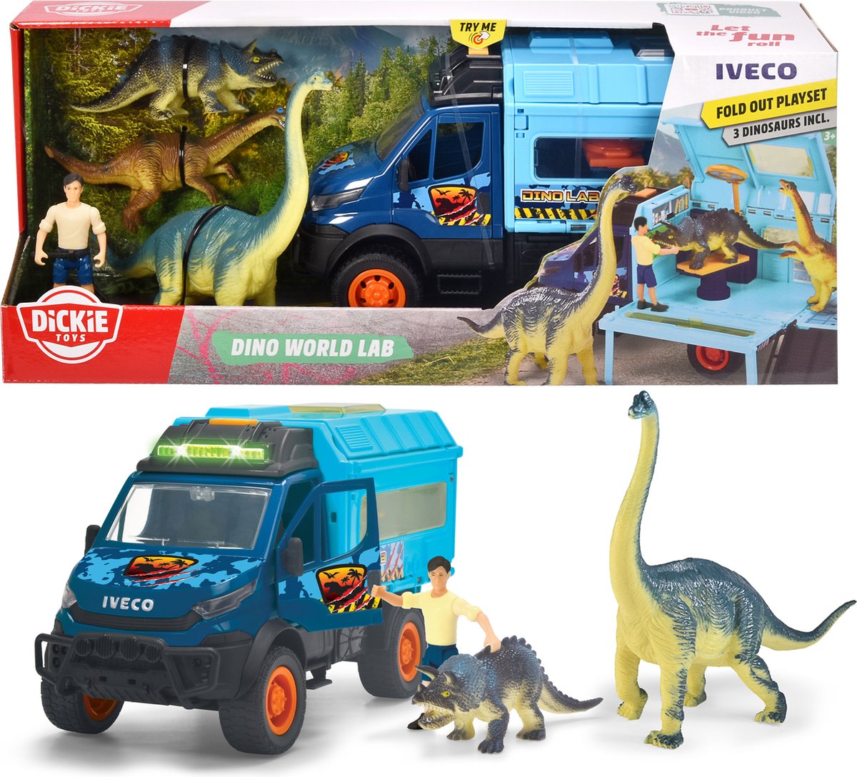 Camion Dinosaurus Kiddel avec cage comprenant des dinosaures - speelgoed  Dinosaurus