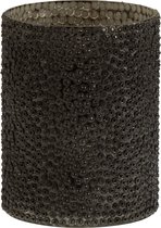Theelichthouder | glas | zwart | 10x10x (h)13 cm