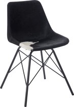 Stoel | metaal - vacht | zwart | 45x42x (h)78 cm