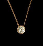 By Simone Artisan Jewels - Zirkonia - ketting - bevat 18 karaat goud - Valentijn - cadeau