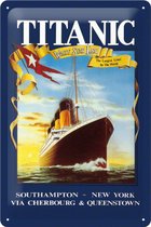 Titanic White Star Line. Metalen wandbord in reliëf 20 x 30 cm.