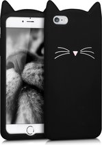 kwmobile hoesje voor Apple iPhone 6 Plus / 6S Plus - Backcover voor smartphone in zwart / wit - Kat design