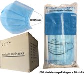 2000 stuks wegwerp medische mondkapjes type IIR / 2R - 200 steriele polybag verpakkingen a 10 stuks - Chirurgische Mondkapjes - Wegwerp Mondmaskers