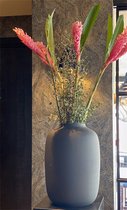 Lucy’s Living Luxe Vaas ARTIC Zwart – L Ø32,5 x H45 cm – hotel chique - binnen ––– accessoires – tuin – decoratie – bloemen – mat – glans – industrieel - droogbloemen