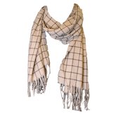 Geruite sjaal | wollen sjaal | diverse kleuren | 200 cm | dames | beige
