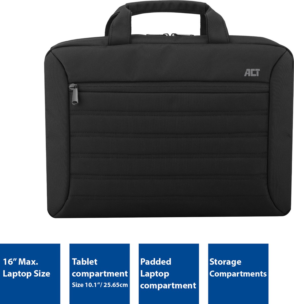 ACT Urban Laptoptas 16 inch – Schoudertas met handvat - Tablethouder 10.1 inch - AC8525