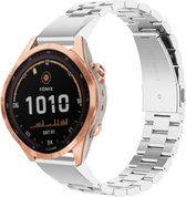 Stalen Smartwatch bandje - Geschikt voor  Garmin Fenix 7s stalen band - zilver - Strap-it Horlogeband / Polsband / Armband