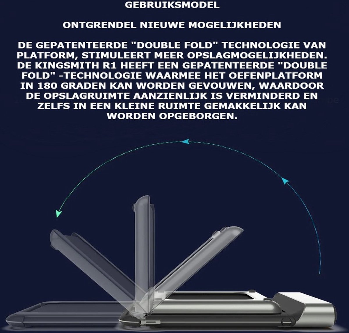 Afbeelding 2 van KingSmith WalkingPad® Loopband - Loopband Inklapbaar - Loopbaan Fitness - Loopbaan Elektrisch - Verstelbare loopsnelheid – 3 Controleer Mogelijkheden.