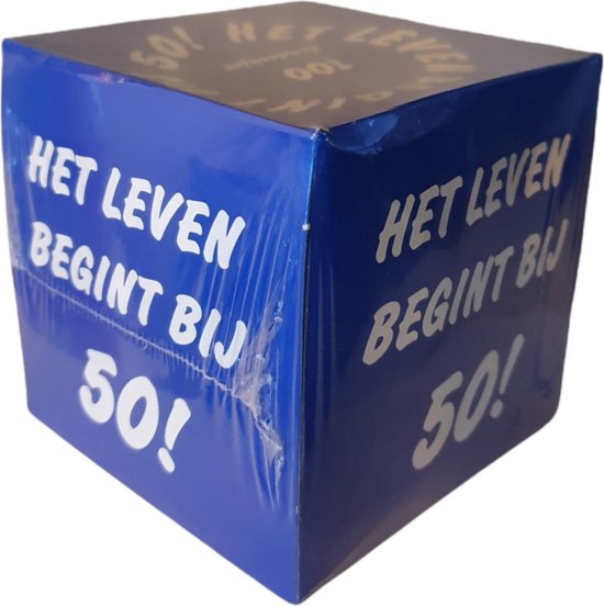 Tissuebox "Het leven begint bij 50!"