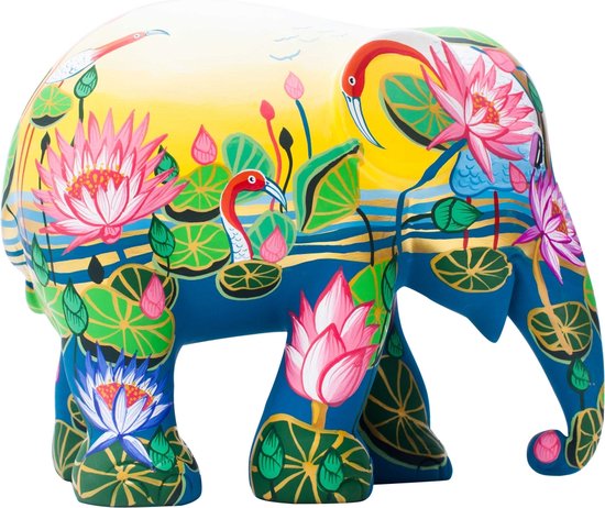 Elephant Parade - Amazing Lotus - Handgemaakt Olifanten Beeldje - 15cm