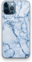 CaseCompany® - iPhone 12 Pro hoesje - Blauw marmer - Soft Case / Cover - Bescherming aan alle Kanten - Zijkanten Transparant - Bescherming Over de Schermrand - Back Cover