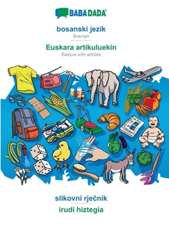 bosanski jezik - Euskara artikuluekin, slikovni rječnik - cover