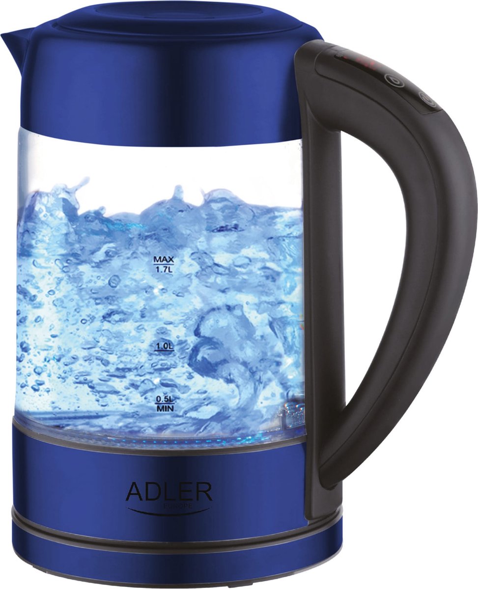 Waterkoker - Met temperatuurregeling - 1,7 liter - Glas - Waterkokers - Adler