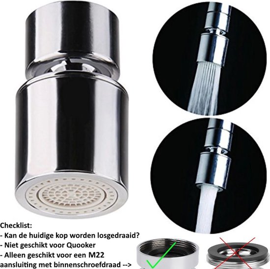 Tête de robinet flexible rotative - 720 degrés - Haute qualité - Métal et  plastique 