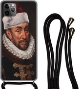 Coque avec cordon iPhone 11 Pro - Peinture - Bonnet de Noel - Maîtres anciens - Siliconen - Bandoulière - Coque arrière avec cordon - Coque pour téléphone avec cordon - Coque avec corde