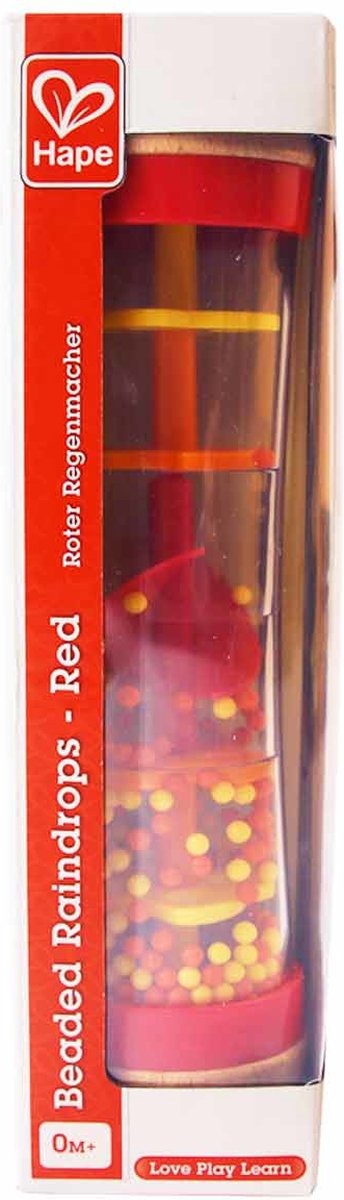 Hape Regenmaker Rood - Houten Rammelaar en Sensorisch Babyspeelgoed vanaf 0 Maanden — afbeelding 13