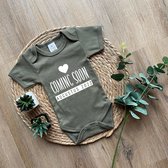 Slab met groot hart en tekst 'Coming Soon' - Zwart - Zwangerschap aankondiging - Zwanger - Pregnancy announcement - Baby aankondiging