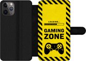 Bookcase Geschikt voor iPhone 11 Pro Max telefoonhoesje - Gaming - Quotes - Controller - Gaming zone - Game - Met vakjes - Wallet case met magneetsluiting