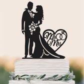 Taart Decoratie - Bruiloft - Taarttopper - Mr & Mrs - Omhelzing