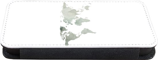 Étui pour téléphone iPhone 11 Bookcase - Wereldkaart - Vert - Grijs - Avec compartiments - Étui portefeuille avec fermeture magnétique