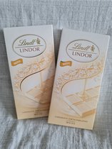 2 x Chocoladereep- Lindt Lindor-Wit- Relatiegeschenk- 2 x 100 gr