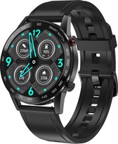 Belesy® Calling - Smartwatch Dames - Smartwatch Heren - Horloge - 1.3 inch - Kleurenscherm - Full Touch - Bluetooth Bellen - Zwart - Siliconen