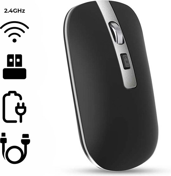 M30 Draadloze muis Zwart - Wireless mouse - Oplaadbare computer muis -  Draadloos met... | bol.com
