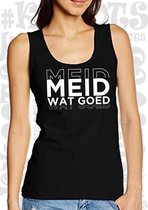 MEID WAT GOED dames tanktop - Zwart - Maat XL - dameshemd - mouwloos - grappige teksten - leuke tanktops | hemd - humor - quotes - kwoots - kado - cadeau - Matien Meiland