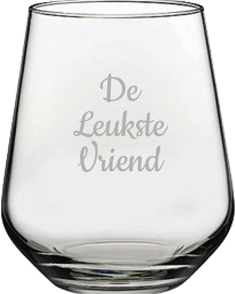 Gegraveerde Drinkglas 42,5cl De Leukste Vriend