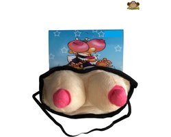 Partychimp Oogmasker Borsten Vrijgezellenfeest Mannen Foute Party Voor Bij Carnavalskleding Heren Carnavalskleding Dames Carnaval Accessoires Carnaval-Roze/beige-Polyester