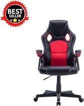 Bovadi Bureaustoel - Racestoel - Gamingstoel - Zwart met Rood