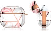 Apple Airpods 3 Premium TPU Case Wit-Roze Marmer