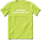 Koffie en Katten Love - Katten T-Shirt Kleding Cadeau | Dames - Heren - Unisex | Kat / Dieren shirt | Grappig Verjaardag kado | Tshirt Met Print | - Groen - XL