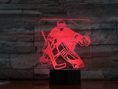 3D Led Lamp Met Gravering - RGB 7 Kleuren - Ijshockey Keeper