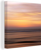 Canvas Schilderij Zonsondergang aan zee - 90x90 cm - Wanddecoratie
