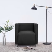 vidaXL Fauteuil kubus stof zwart