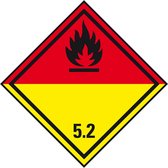 ADR klasse 5.2 sticker organische peroxide, zeewaterbestendig 50 x 50 mm