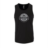 Zwarte Tanktop sportshirt met "Member of the Vodka club" Print Zilver Size L