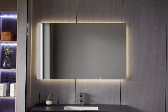 Miroir de salle de bain sans cadre avec LED, anti-buée 60 x 60 cm - Bella  Mirror | bol.com