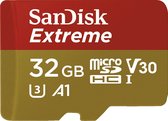 SANDISK Extreme MicroSD - 32 GB - 100 MB/s - temperatuur-, schok-, water- en röntgenbestendig - Full HD-video’s, 4K-video’s, RAW-bestanden