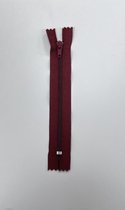 broek rits , geremde sluiter , donkerrood spiraal - 15 cm lang, niet deelbaar