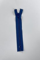 broek rits , geremde sluiter , blauw spiraal - 14 cm lang, niet deelbaar