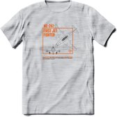 ME-262 Vliegtuig T-Shirt | Unisex leger Kleding | Dames - Heren Straaljager shirt | Army F16 | Grappig bouwpakket Cadeau | - Licht Grijs - Gemaleerd - 3XL