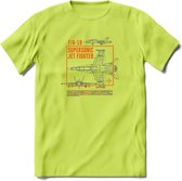 F-18 Vliegtuig T-Shirt | Unisex leger Kleding | Dames - Heren Straaljager shirt | Army F16 | Grappig bouwpakket Cadeau | - Groen - 3XL