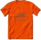 F-15 Vliegtuig T-Shirt | Unisex leger Kleding | Dames - Heren Straaljager shirt | Army F16 | Grappig bouwpakket Cadeau | - Oranje - XL