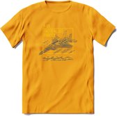 F-15 Vliegtuig T-Shirt | Unisex leger Kleding | Dames - Heren Straaljager shirt | Army F16 | Grappig bouwpakket Cadeau | - Geel - M