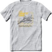 F-15 Vliegtuig T-Shirt | Unisex leger Kleding | Dames - Heren Straaljager shirt | Army F16 | Grappig bouwpakket Cadeau | - Licht Grijs - Gemaleerd - S