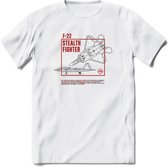 F-22 Vliegtuig T-Shirt | Unisex leger Kleding | Dames - Heren Straaljager shirt | Army F16 | Grappig bouwpakket Cadeau | - Wit - L