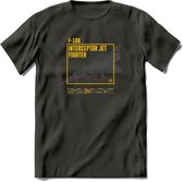 F-106 Vliegtuig T-Shirt | Unisex leger Kleding | Dames - Heren Straaljager shirt | Army F16 | Grappig bouwpakket Cadeau | - Donker Grijs - S