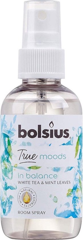 Bolsius Roomspray True Moods - Geur Van Witte Thee En Muntblaadjes 75ml